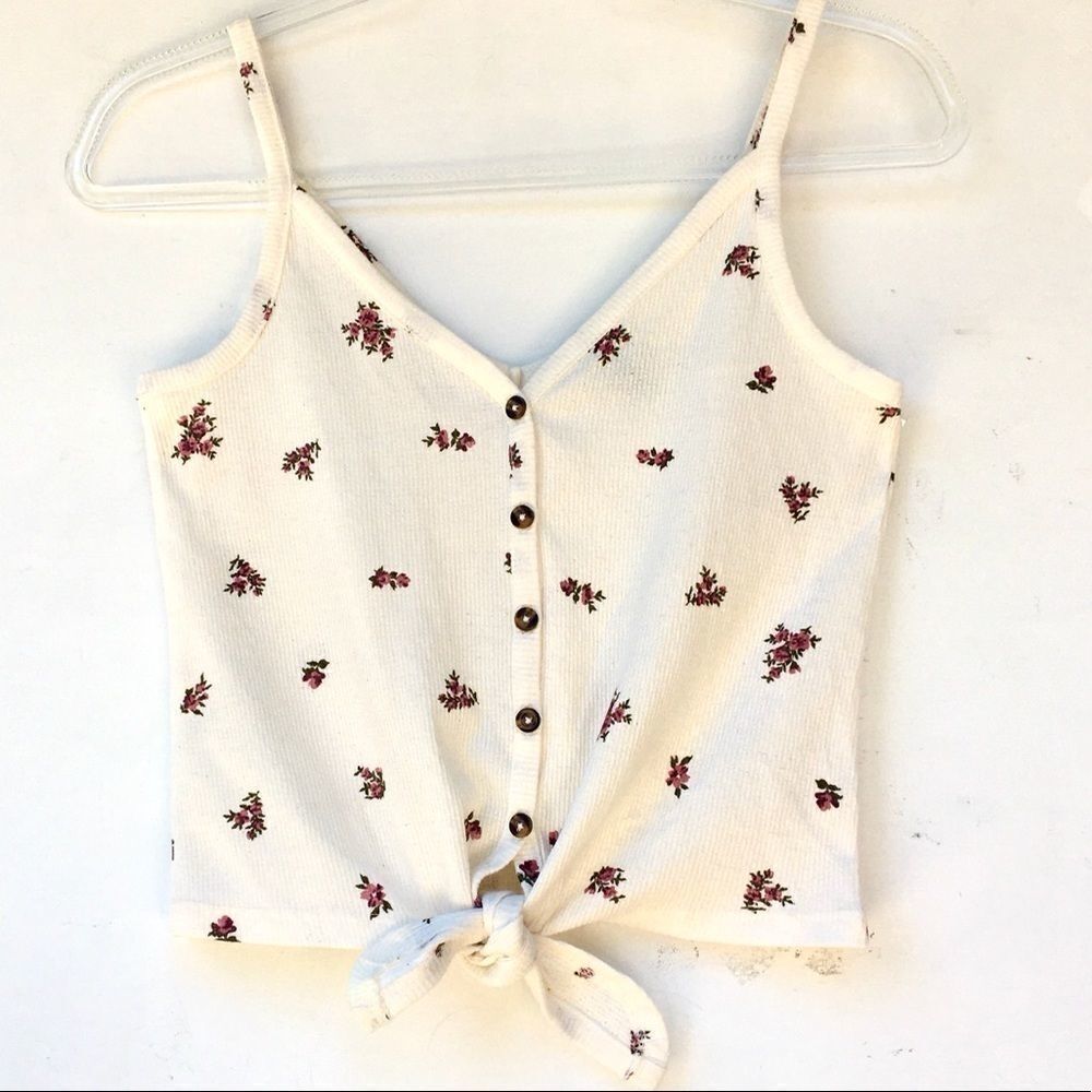 Women’s Sleeveless Tie Front Tank Top XS